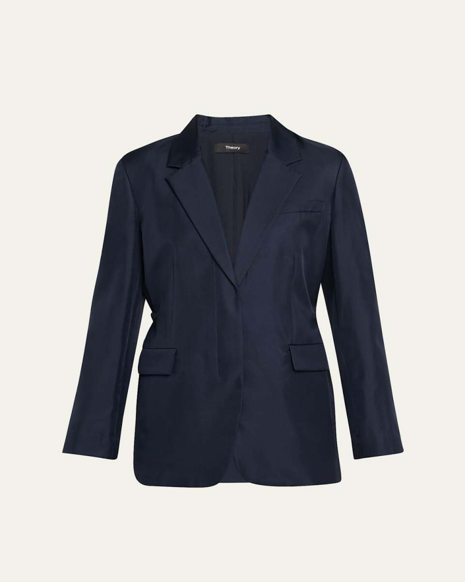 Relaxed Silk Cinch Blazer